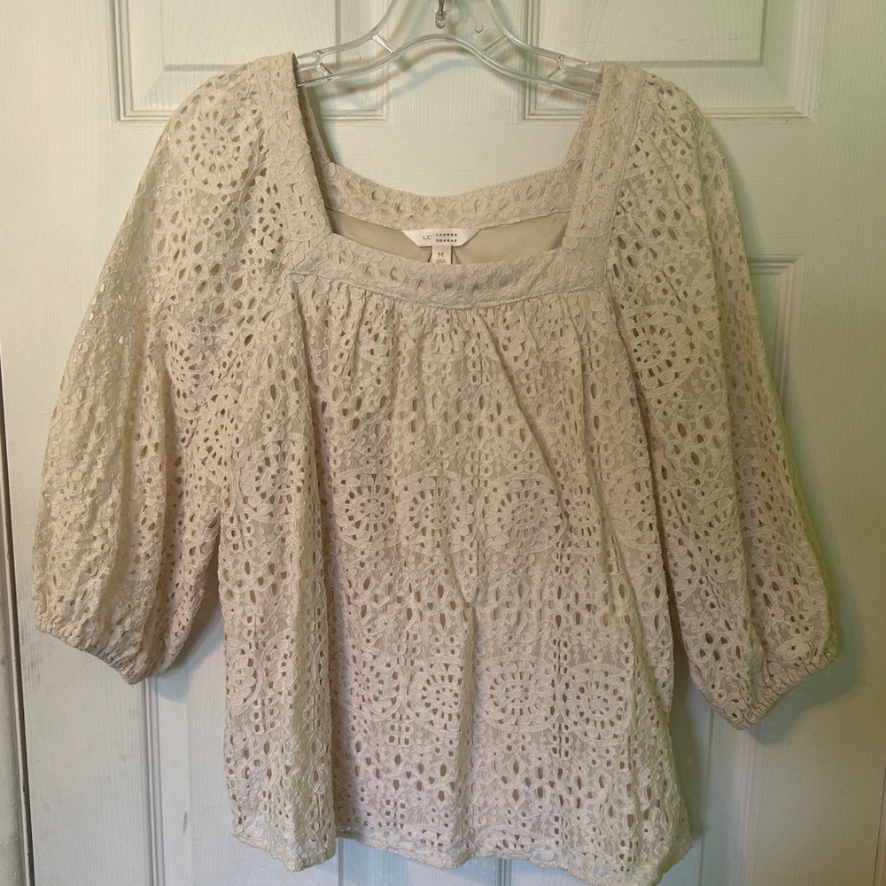 LC Lauren Conrad lace top blouse M